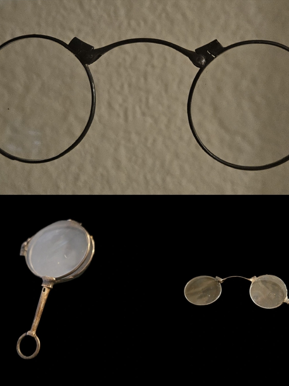 Antique King Crown Patent Lorgnette Pocket Spectacles 1914 Folding Opera Glass